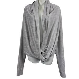 Zyia Active Womens Yoga Shawl Convertible Hoodie Pullover Shirt Sweatshirt sz M